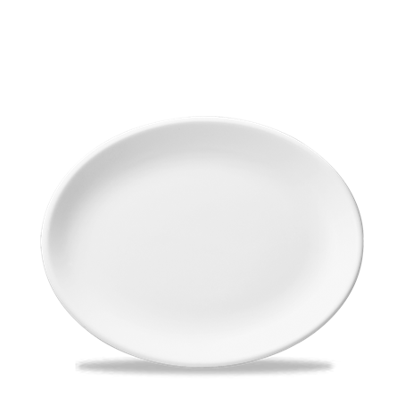 White  Oval Plate 12"